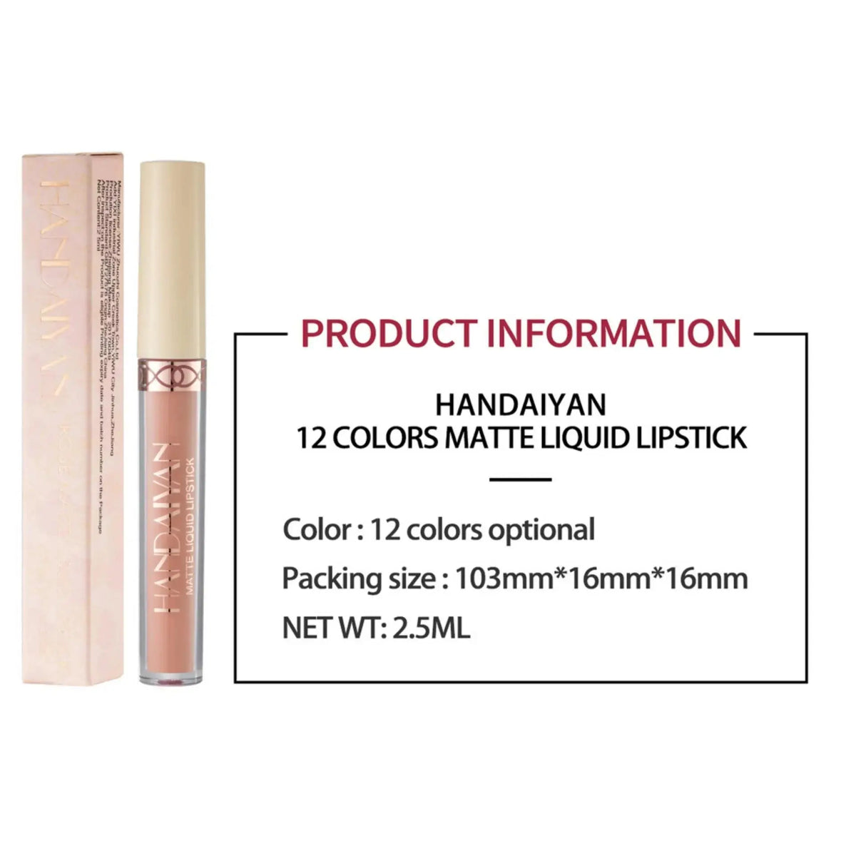 Handaiyan Matte Velvet Liquid Lip Glaze – Waterproof Lip Stain