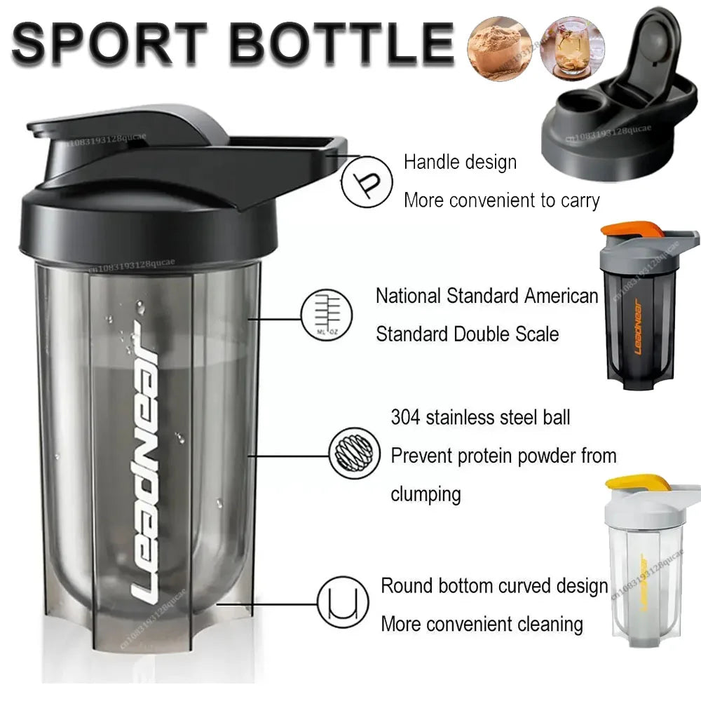 Portable Protein Shaker Fitness Bottle Wire Whisk Ball Enthusiasts