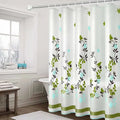 Eco Friendly PEVA Waterproof Bath Curtain Rustproof Grommets Leaf
