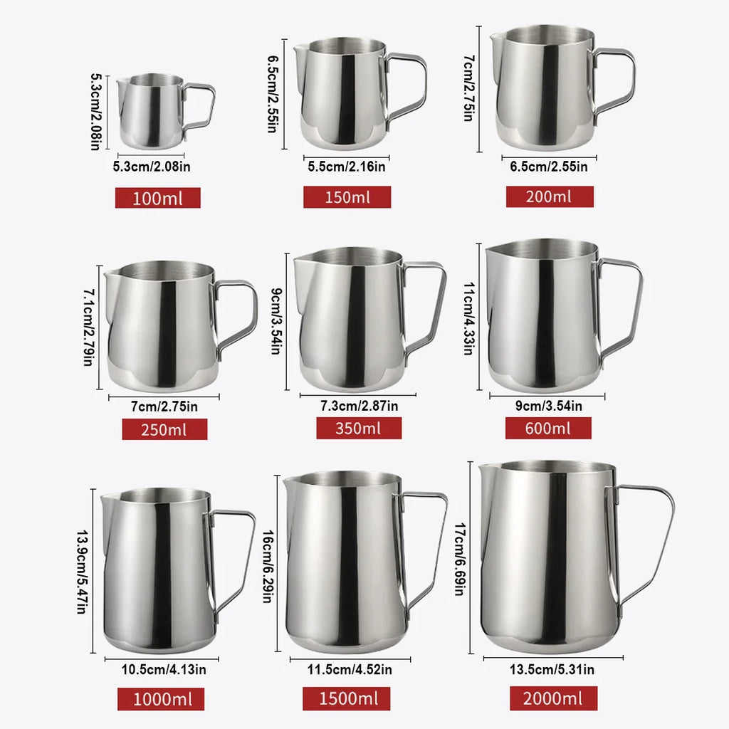 Leeseph Stainless Steel Milk Frothing Pitcher | Latte Art Jug
