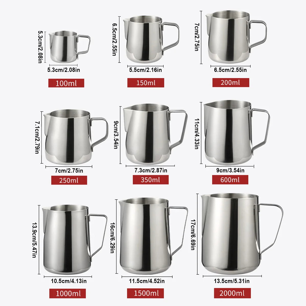 Leeseph Stainless Steel Milk Frothing Pitcher | Latte Art Jug