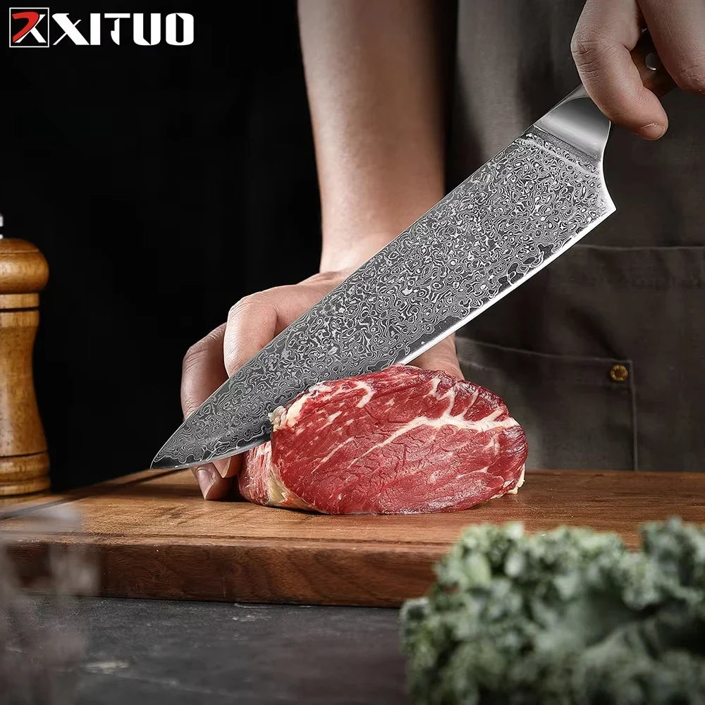 XITUO Damascus Steel Knife Set | Japanese VG10 1–8 PCS