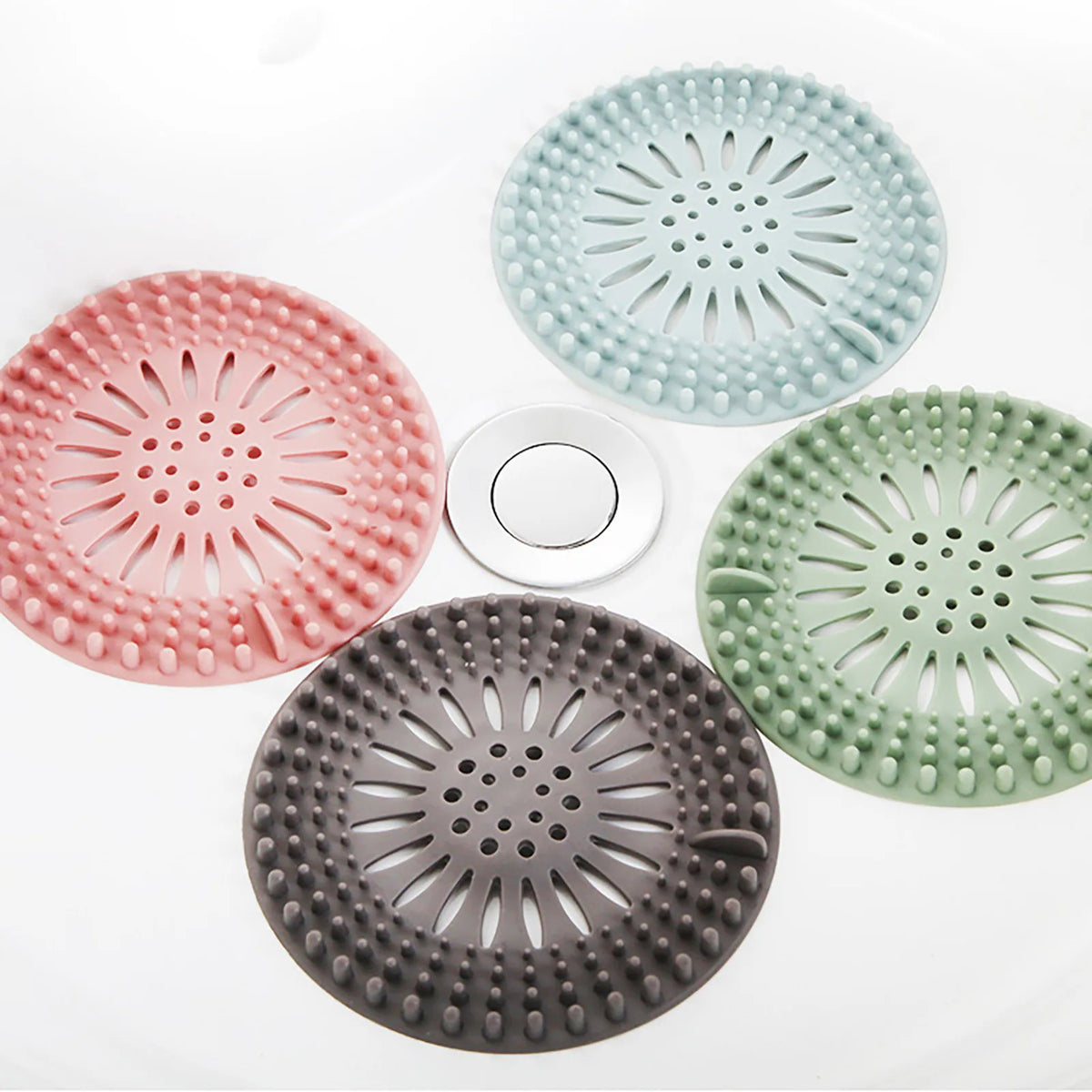 Silicone Hair Catcher Drain Strainer – Shower & Sink Stopper