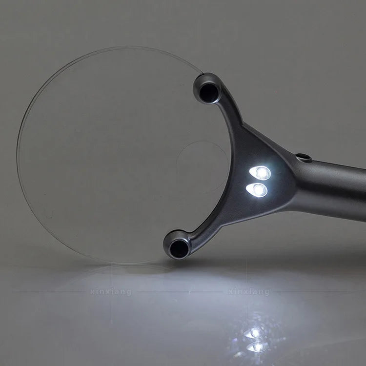 90mm LED Magnifying Glass 2.5X & 6X Handheld Lighted Loupe