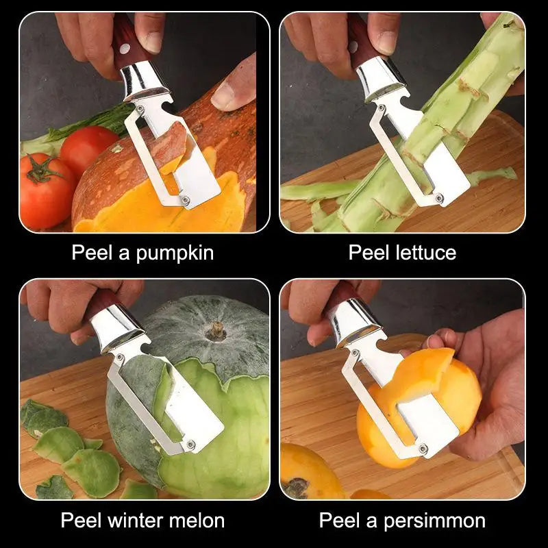 Multi-Functional Vegetable Peeler with Wooden Handle