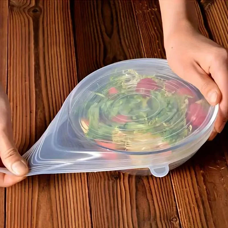 Silicone Stretch Lids Food Bowl Covers Reusable Saving Retractable
