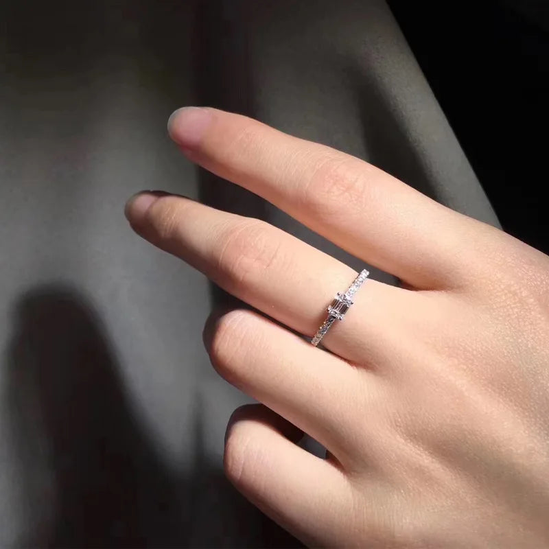 Huitan Thin CZ Ring for Women – Minimalist Daily Wear Jewelry