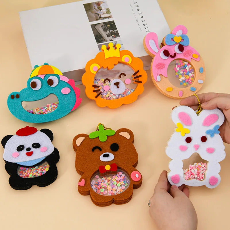 Cartoon Non Woven Shake Pendant DIY Material Kits Children Kids Easy