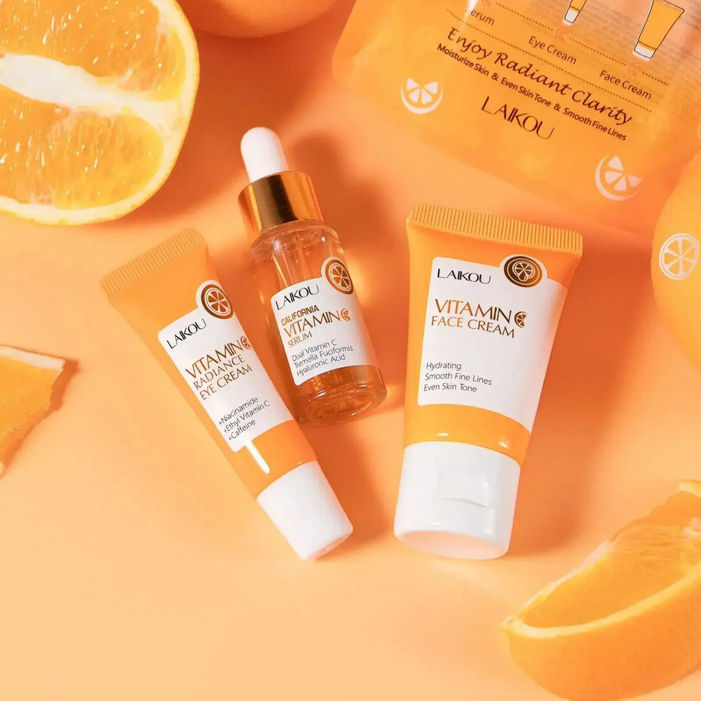 LAIKOU Vitamin C Skincare Set – Serum, Eye Cream & Face Cream