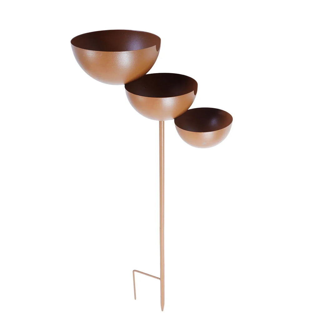 1 Metal Bird Bath Water Station Outdoor Garden Decor Iron Feeder