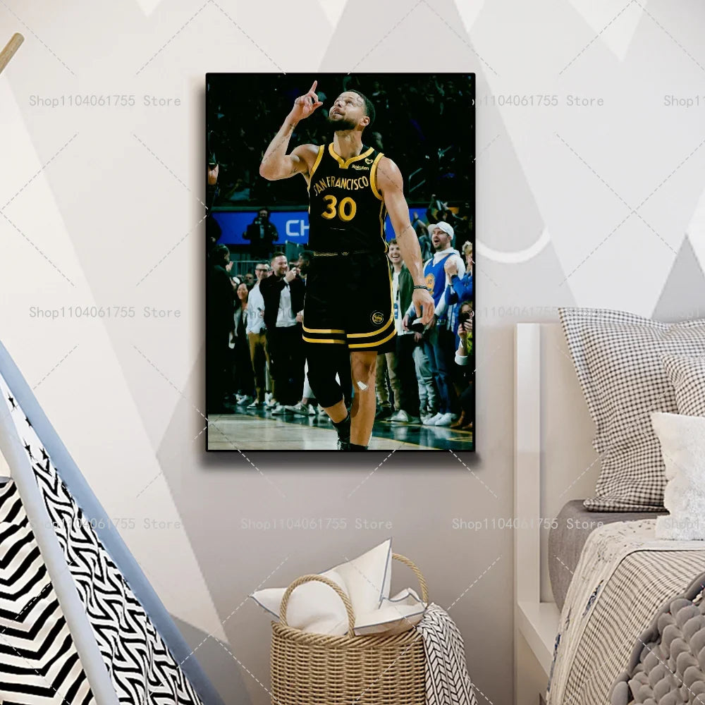 Stephen Curry Basketball Poster – Self-Adhesive Waterproof Wall Art