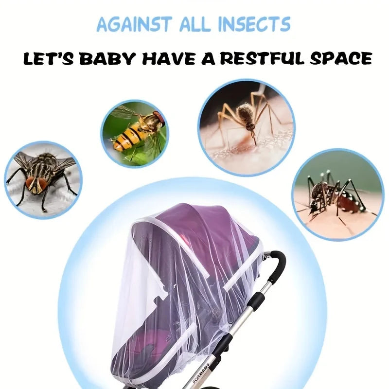 Baby Stroller Mosquito Net – Breathable Insect & Dust Cover