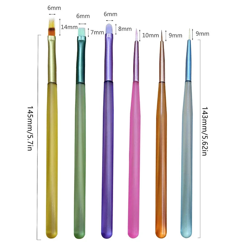 8-Piece Nail Art Brush Set – Liner, Dotting & Gel Polish Tools