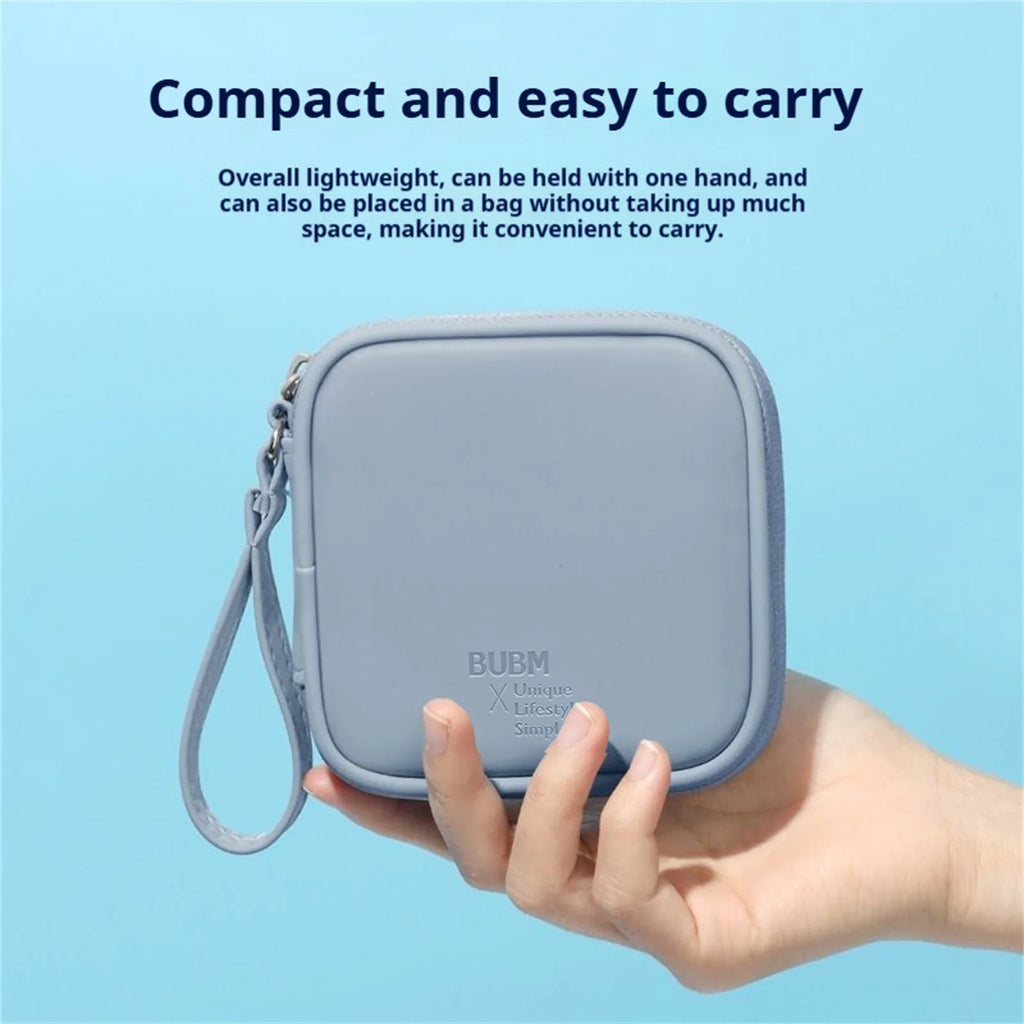 PU Leather Cable Organizer Bag – Waterproof Multi-Compartment