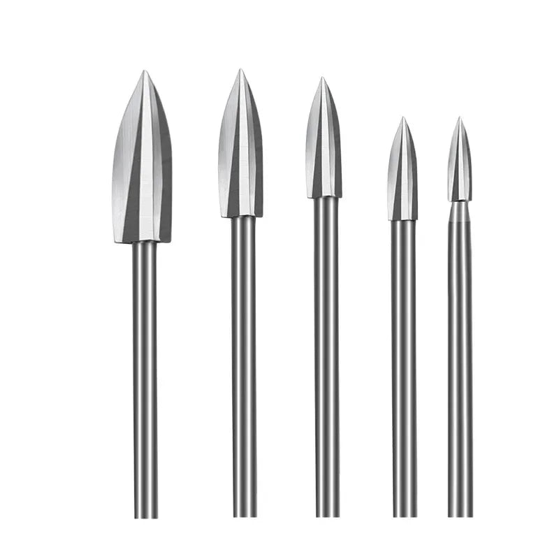 5-Piece Wood Carving Drill Bits Set – 1/8" Shank Rotary Tool