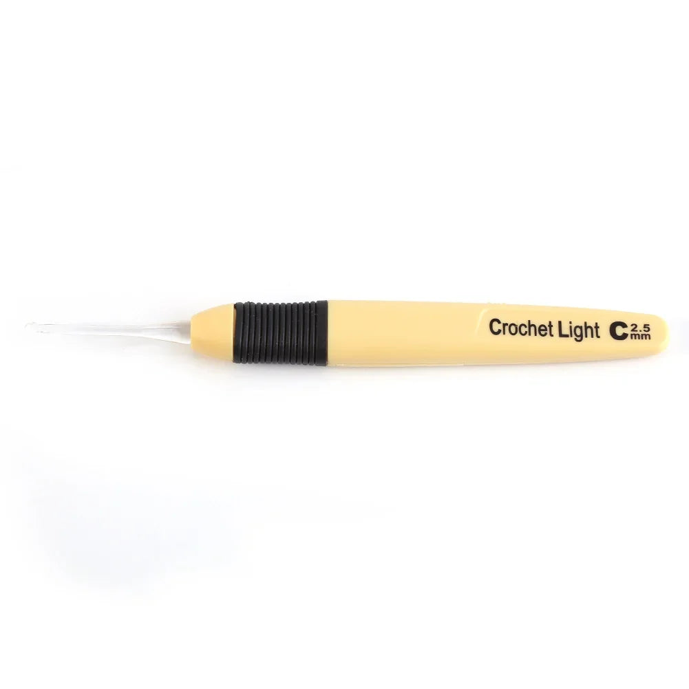 Lightweight LED Crochet Hooks Weave Sewing Tool Battery Powered