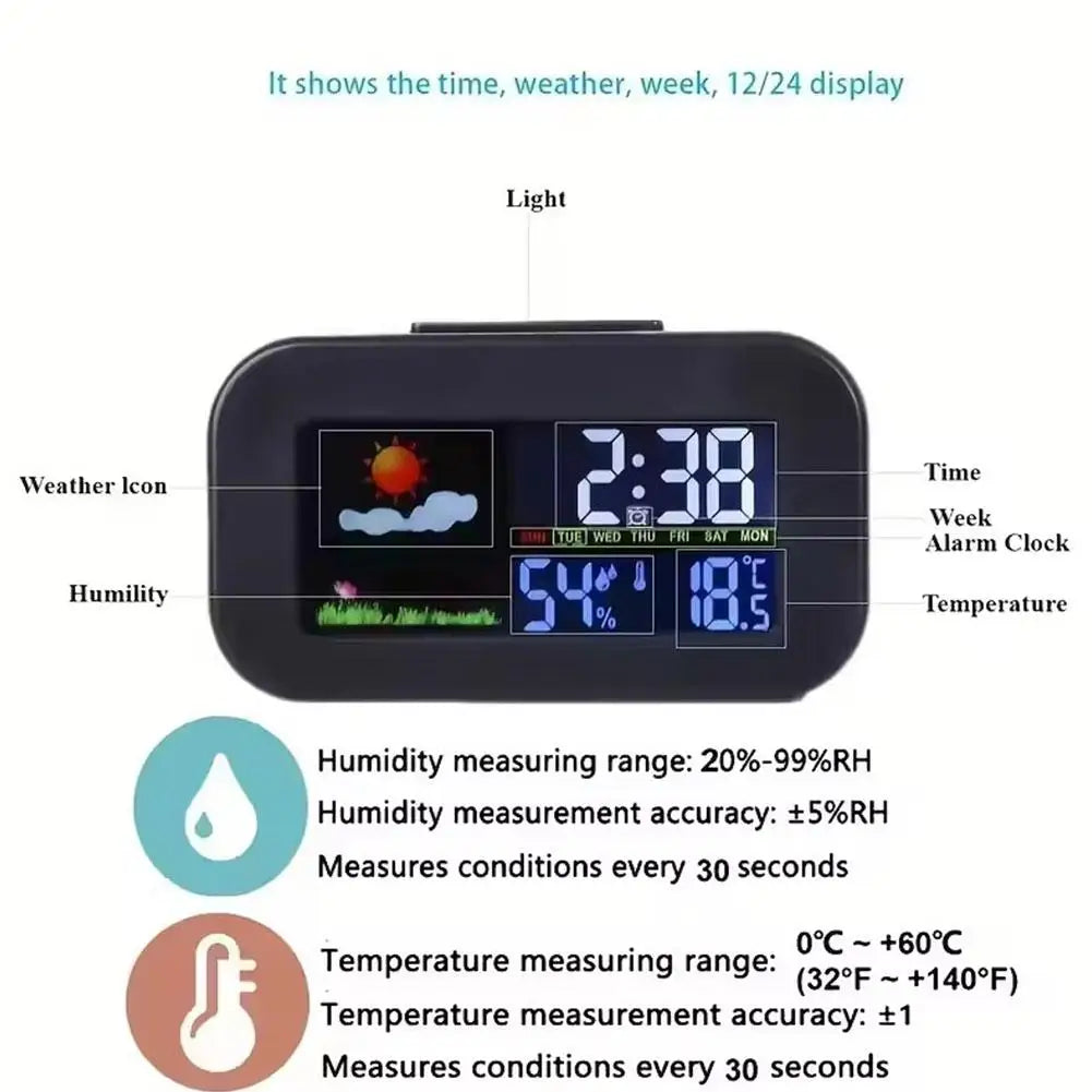 Weather Station Clock – Color Display Temp & Humidity Monitor