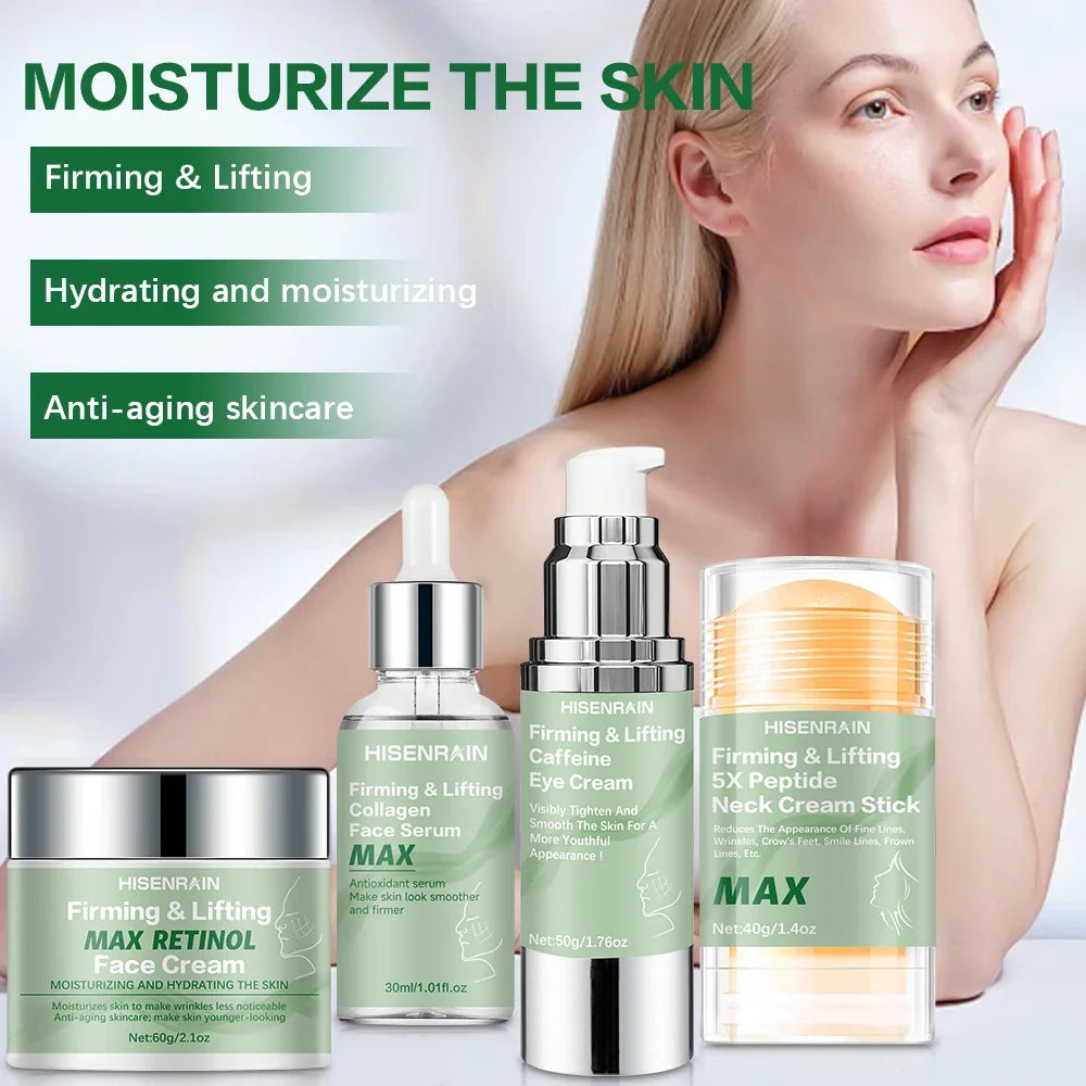 HISENRAIN 4-in-1 Travel Skincare Set – Face, Eye, Neck & Serum