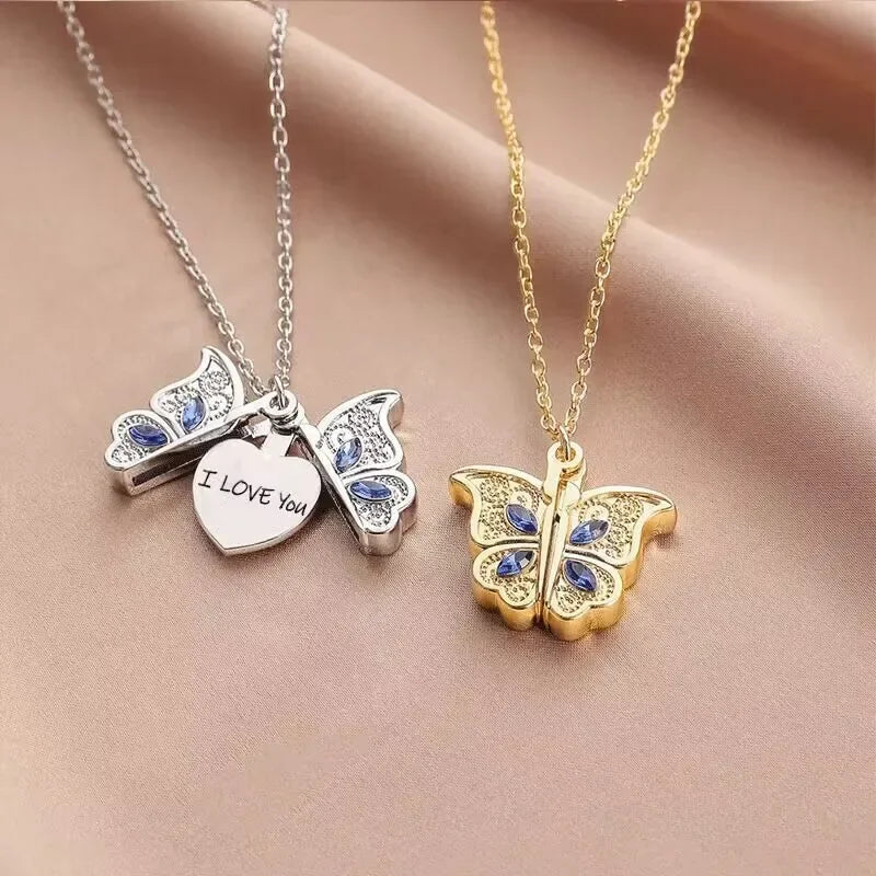 Butterfly "I Love You" Openable Pendant Necklace for Women