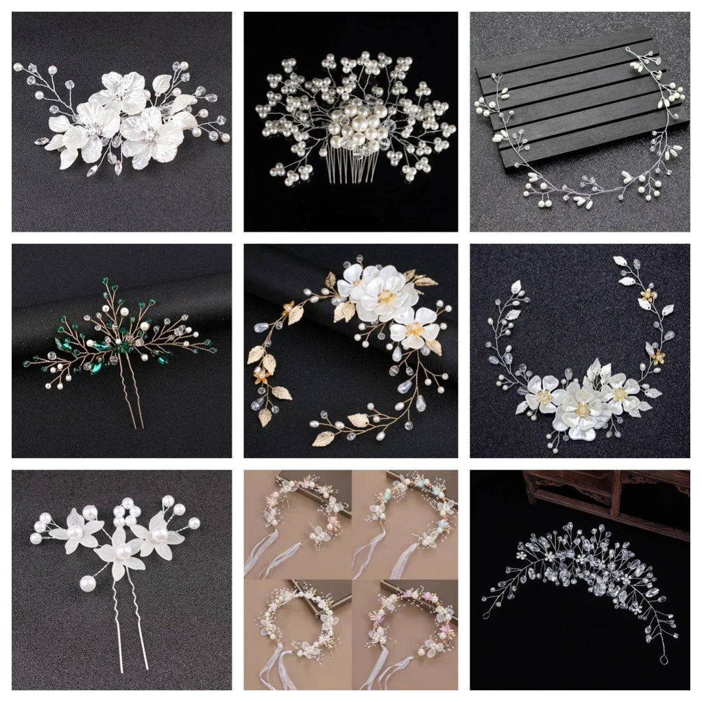 Bridal Crystal Pearl Flower Hair Clip | Wedding Hair Accessory