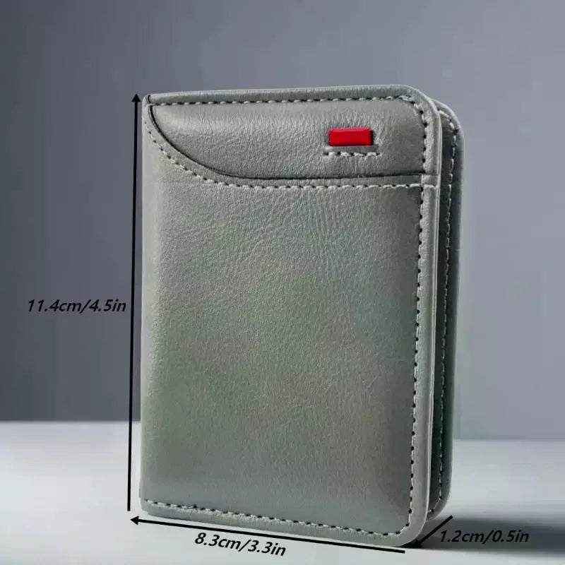 Men's Slim Bifold PU Leather Wallet – Card & Cash Holder
