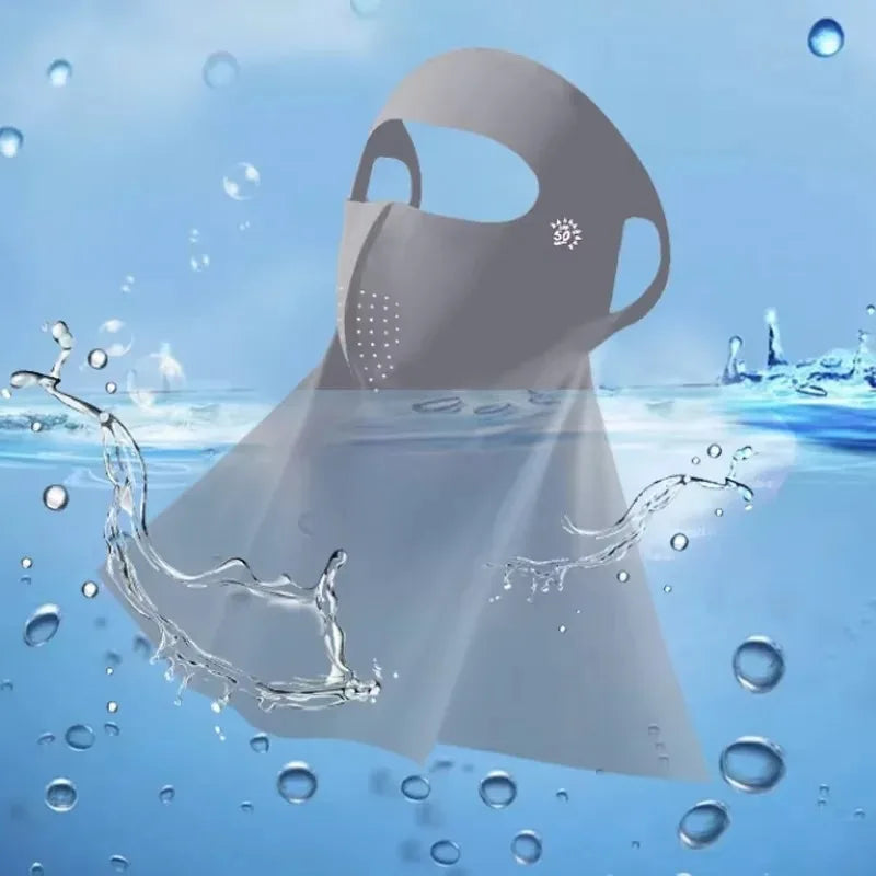 3D Ice Silk Sun Face Mask UPF50+ UV Balaclava for Cycling