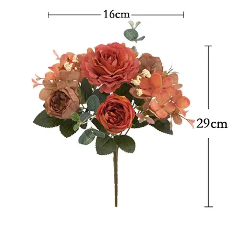 Retro Hydrangea Core Fake Peony Bouquet Simulation Wholesale Wedding