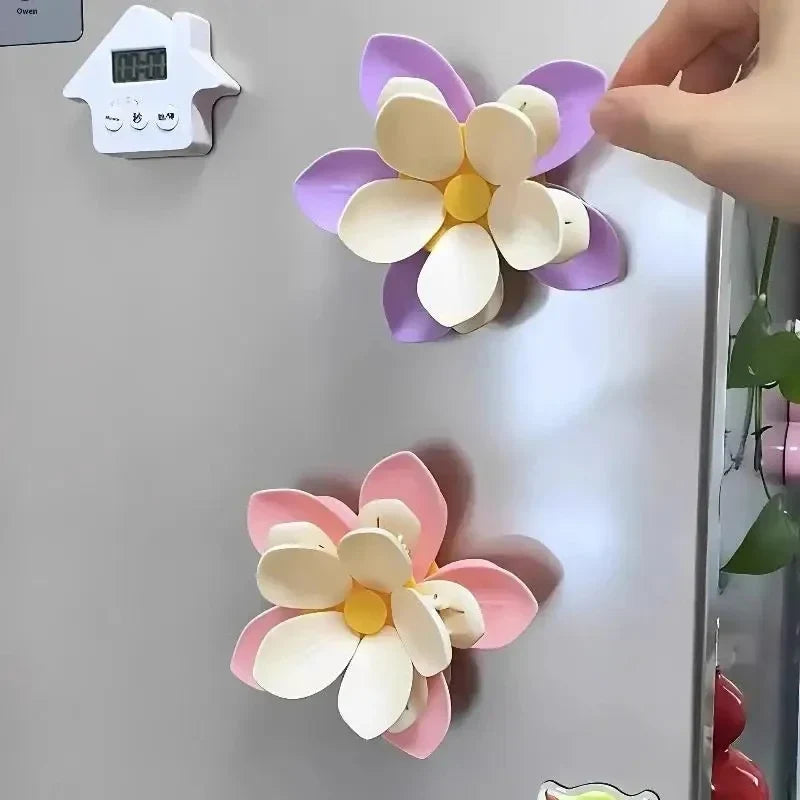 3D Lotus Shape Magnetic Snack Bag Sealer Clip Food Sealing Fridge