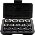 14-Pc Female E-Torx Socket Set E4–E24 | 1/4, 3/8 & 1/2 Drive