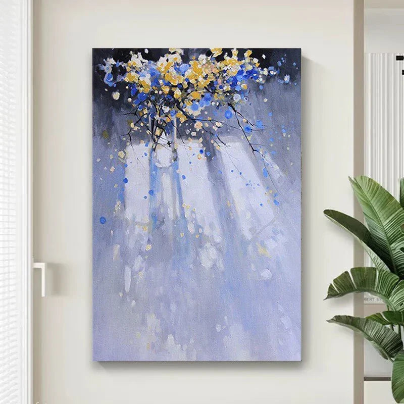 Purple Flowers Hand-Painted Oil Painting on Canvas Wall Art