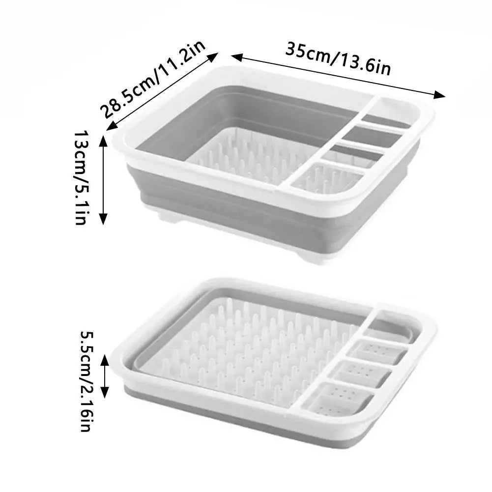 Foldable Dish Drying Rack with Cutlery Slots | RV & Kitchen