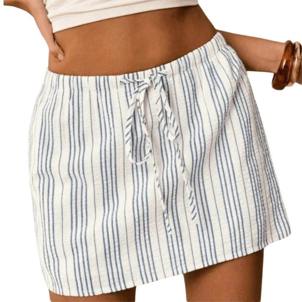 Women's Drawstring Mini Shorts – High Waist Casual Beach Shorts