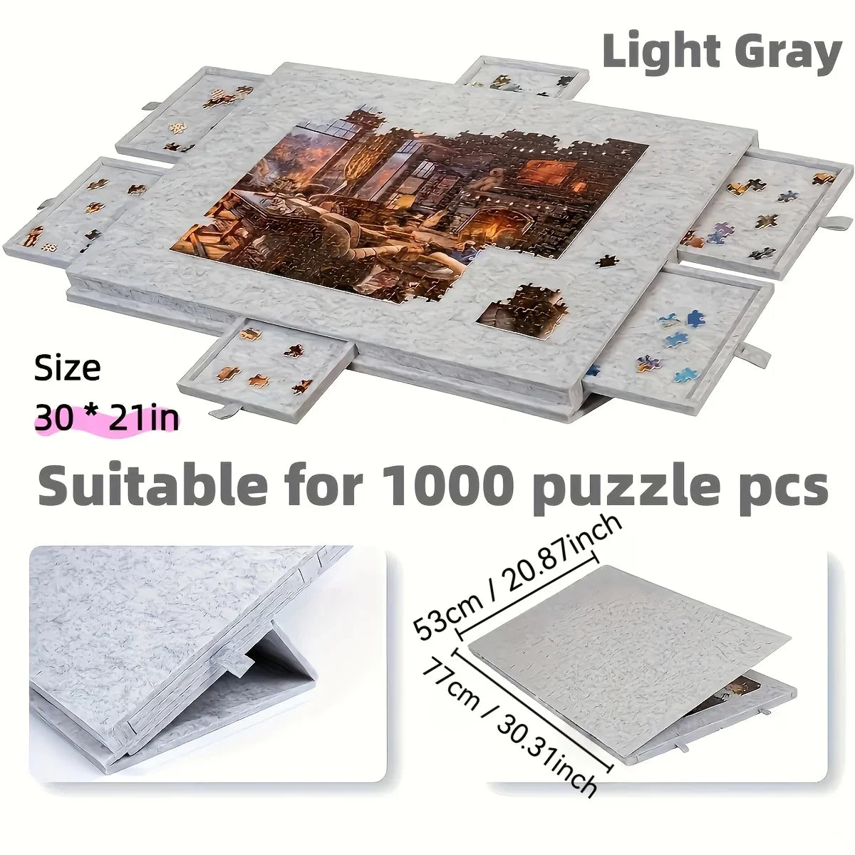Puzzle Board W 6 Sliding Drawers Portable Non-slip Organizer Durable