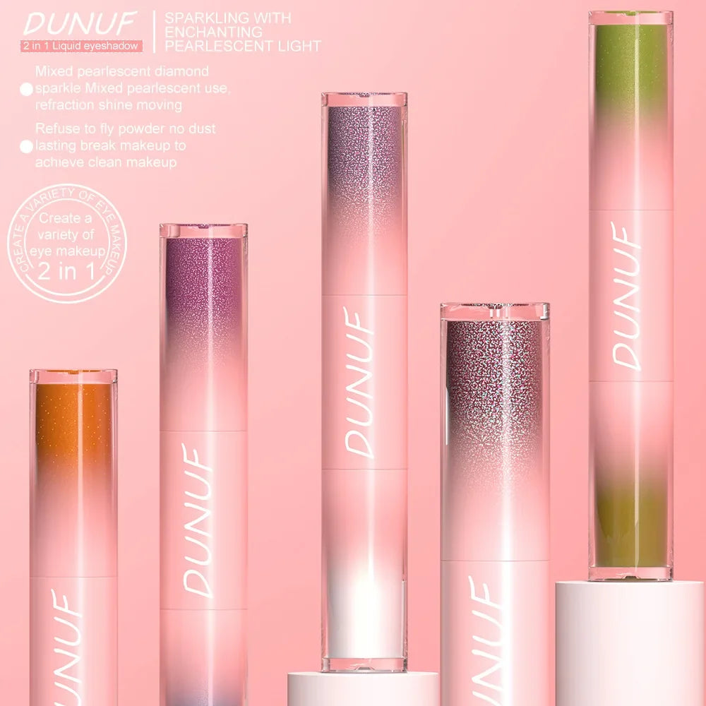 Dual-ended Liquid Eyeshadow Long-lasting Shimmer Finishes Red Blue