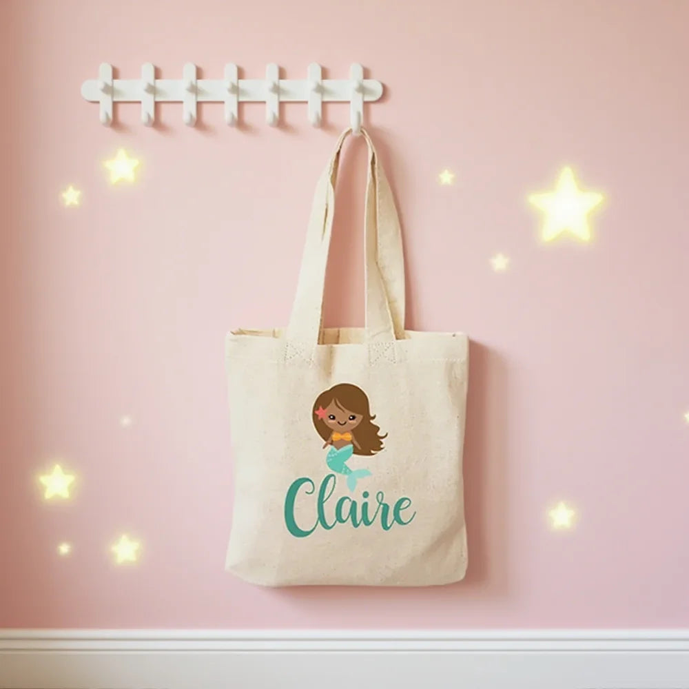 Custom Mermaid Canvas Tote Bags – Party Favors & Gift Bags