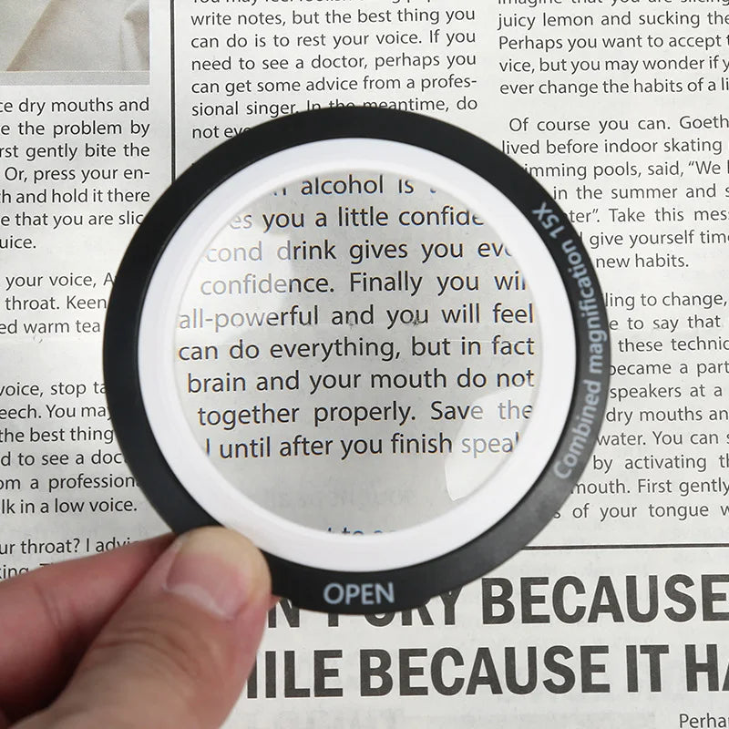 Illuminated Double Layer Lens Handheld Magnifying Glass