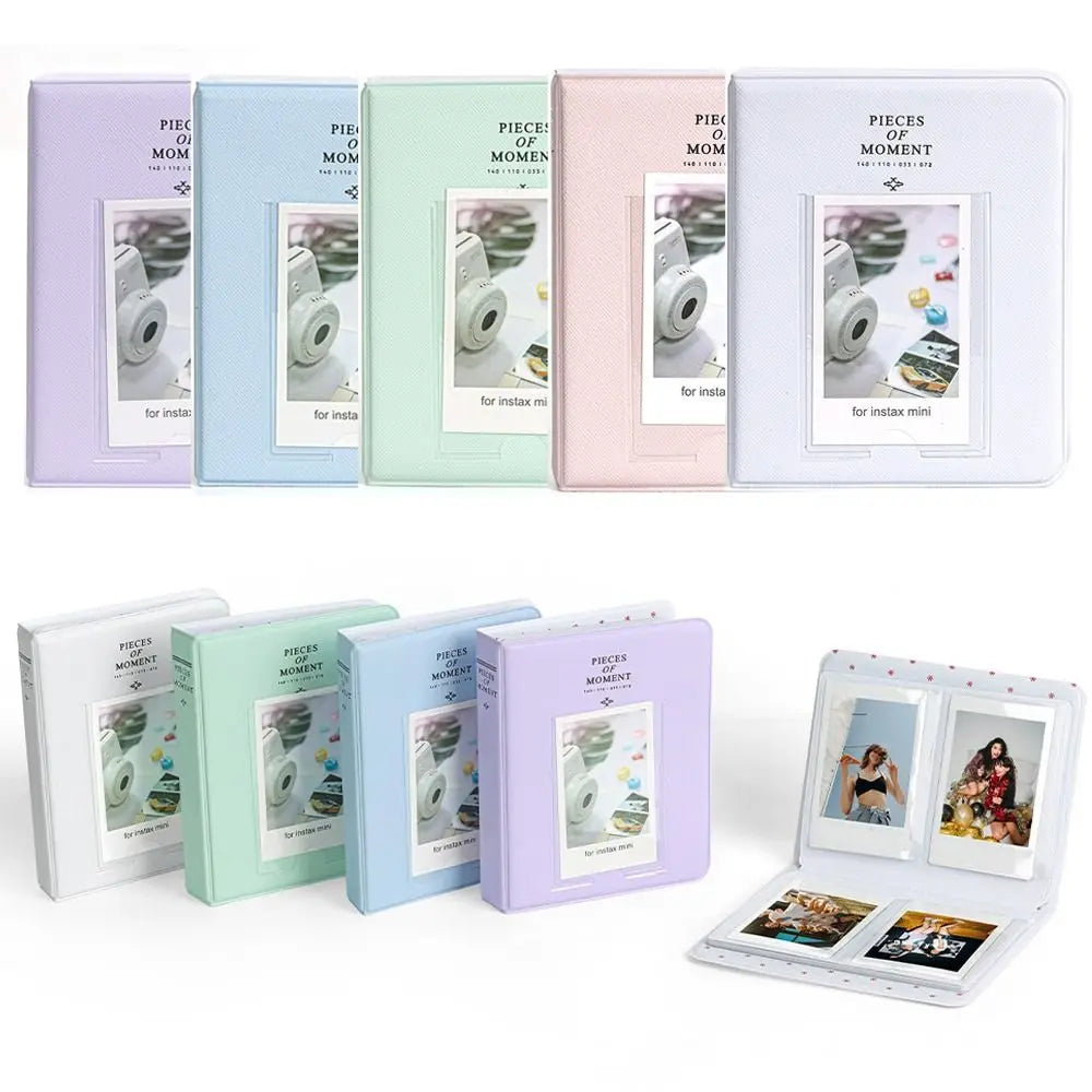 64-Pocket Instax Mini Photo Album – PU Leather 3" Picture Book