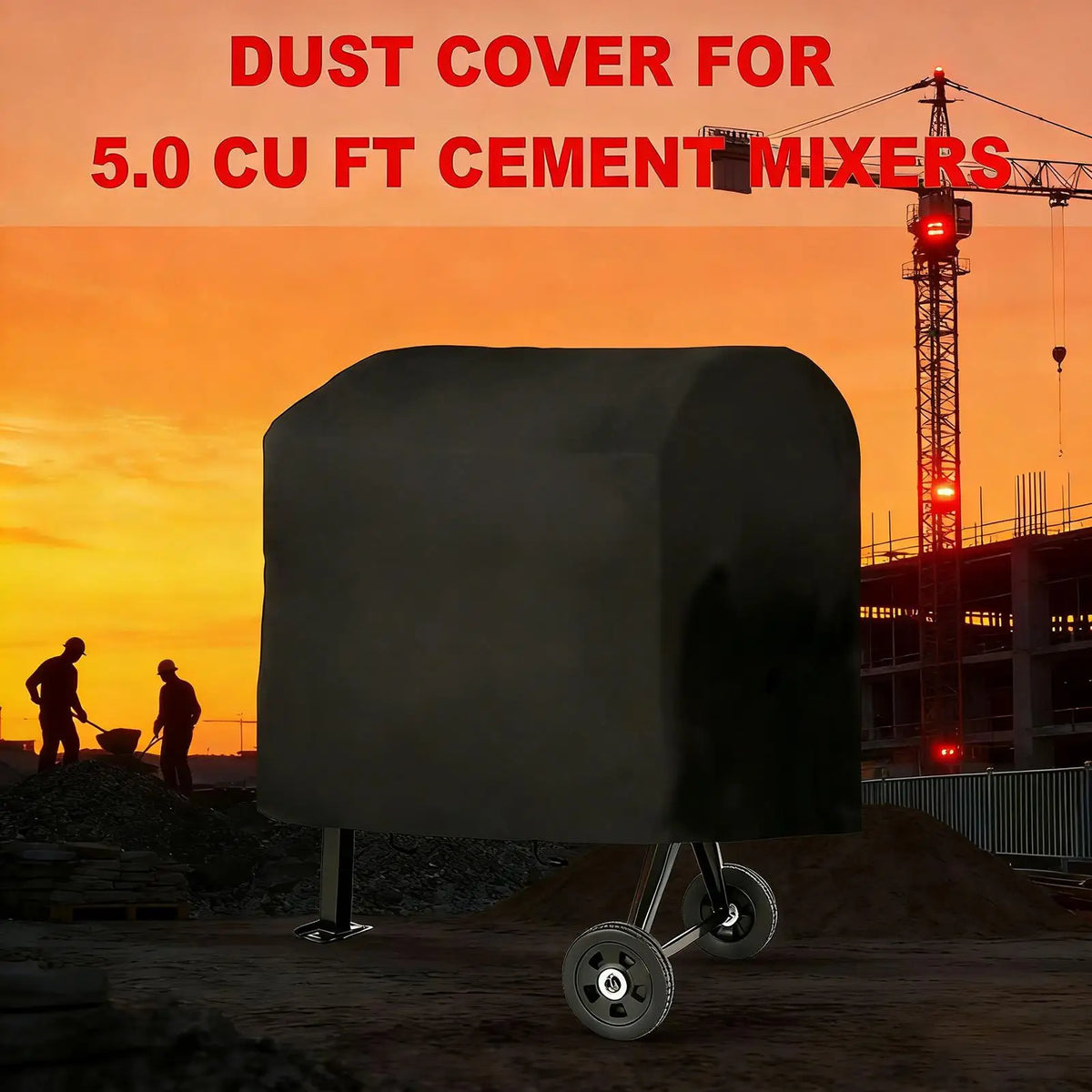 Waterproof Concrete Mixer Cover 130x80x110cm UV-Resistant Oxford