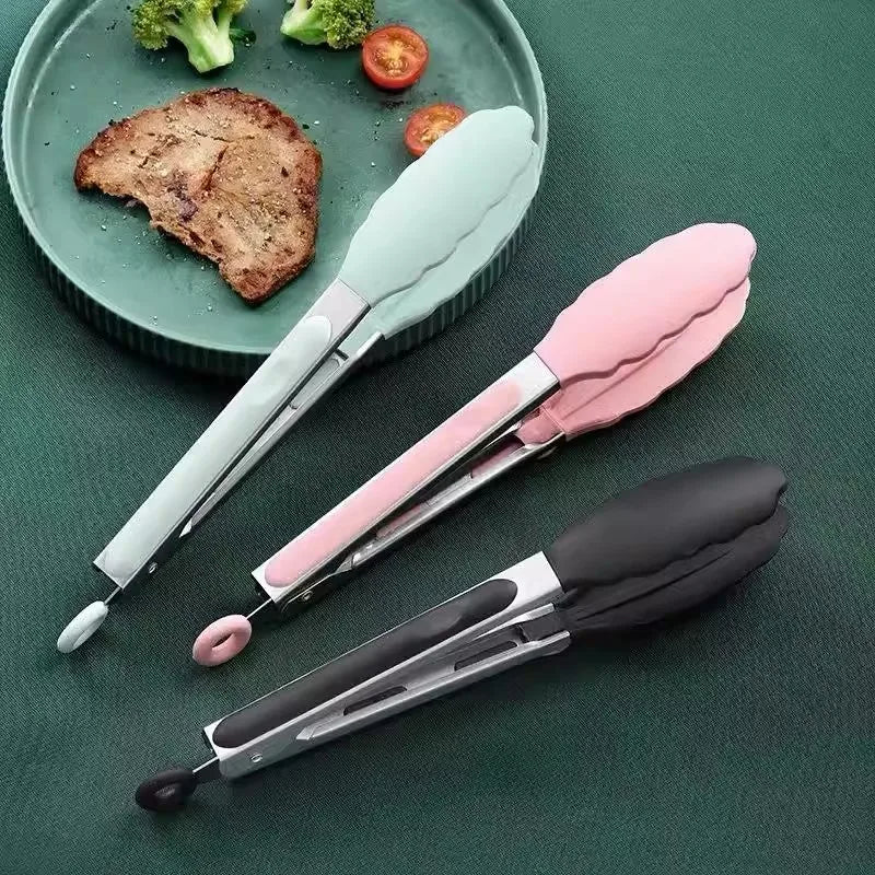 Silicone & Stainless Steel Kitchen Tongs – BBQ, Grill & Salad