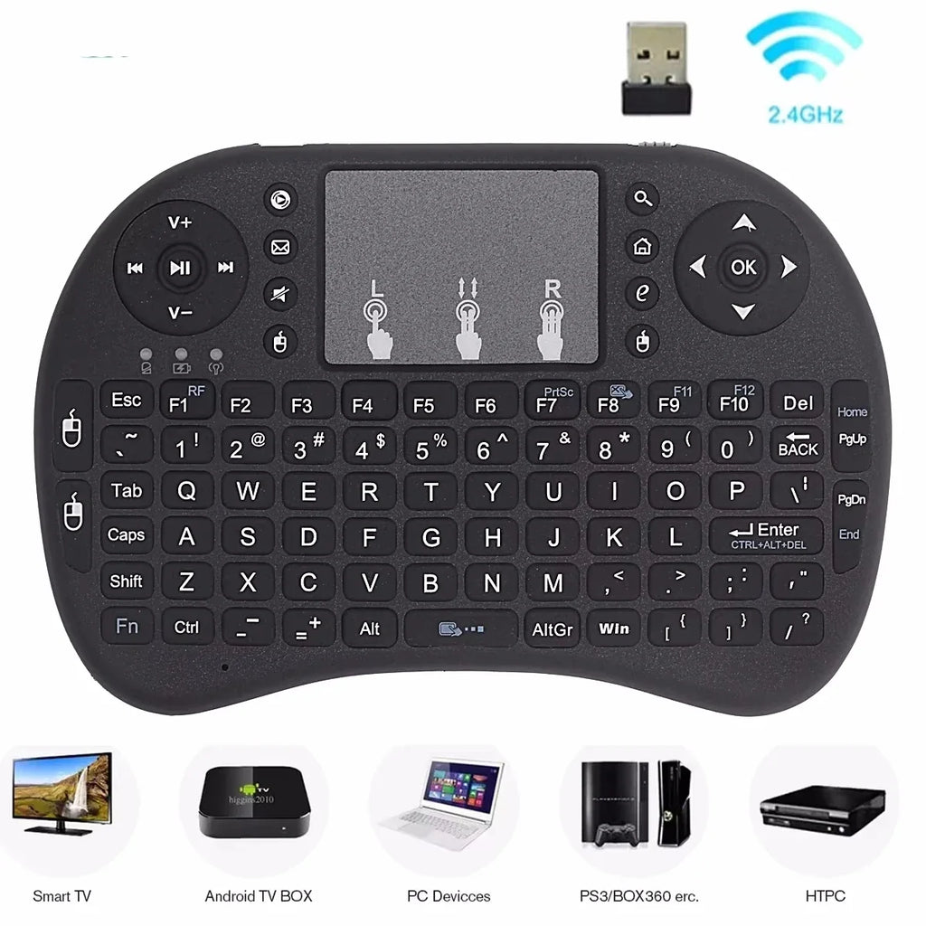 Mini Wireless RGB Backlit Keyboard Air Mouse Touchpad | TV Box