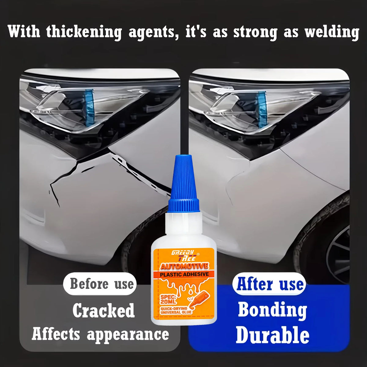 Automotive Plastic Adhesive – Universal Quick-Dry Car Repair Glue