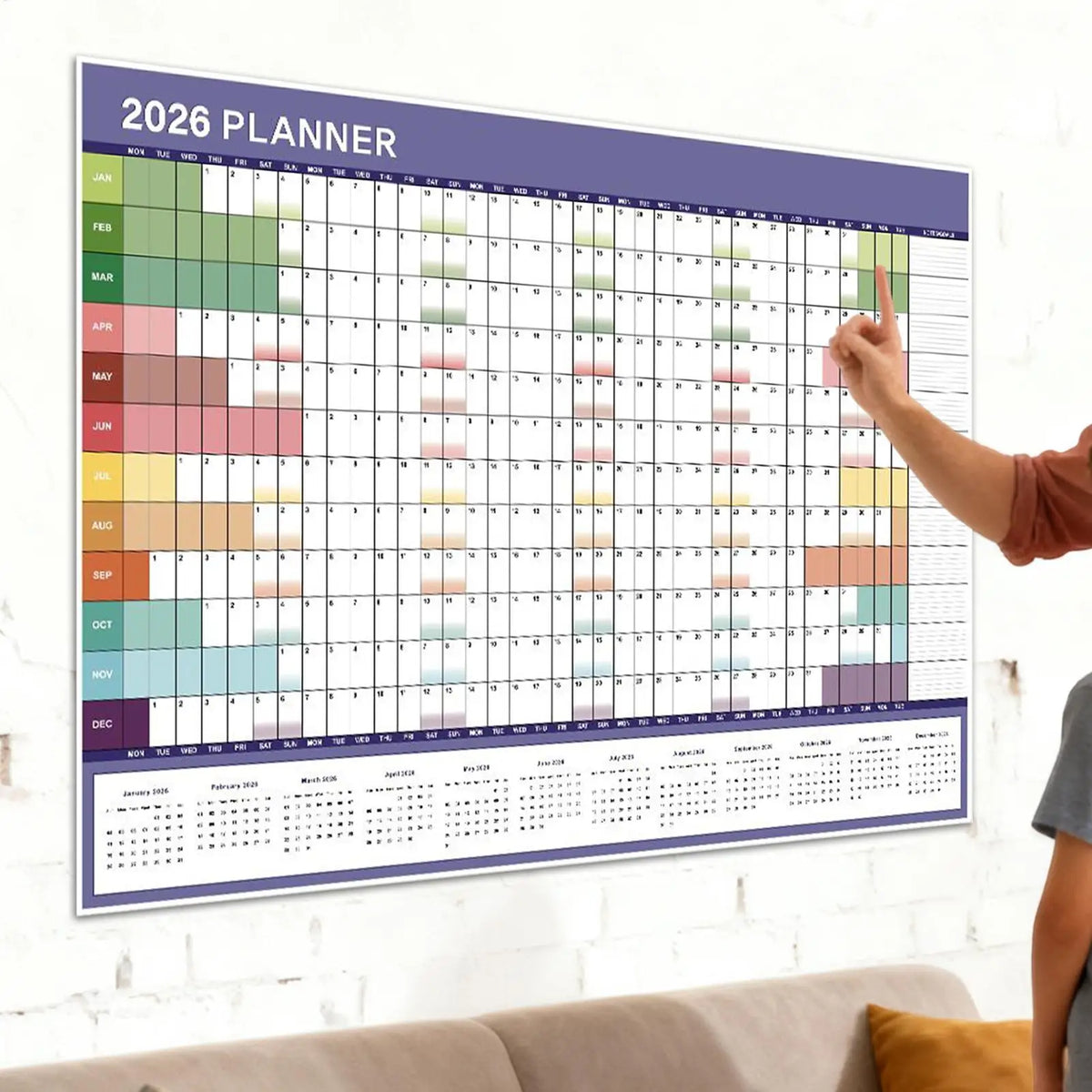 2026 Plan Calendar 29 X Large Notebook Tip Labels Sticker Wall Decor