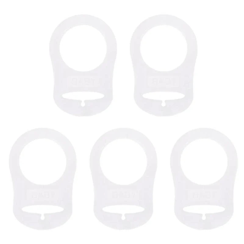 5pc Silicone Pacifier Holder Clip Adapter Rings – Baby DIY