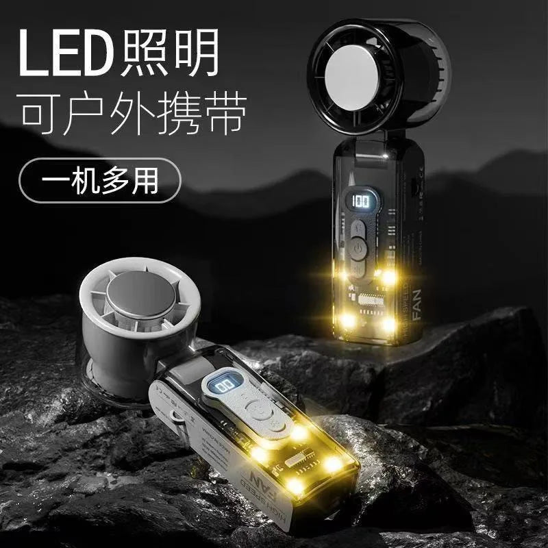 HOMEFISH USB Mini Handheld Cooling Fan | Transparent Mecha Turbine