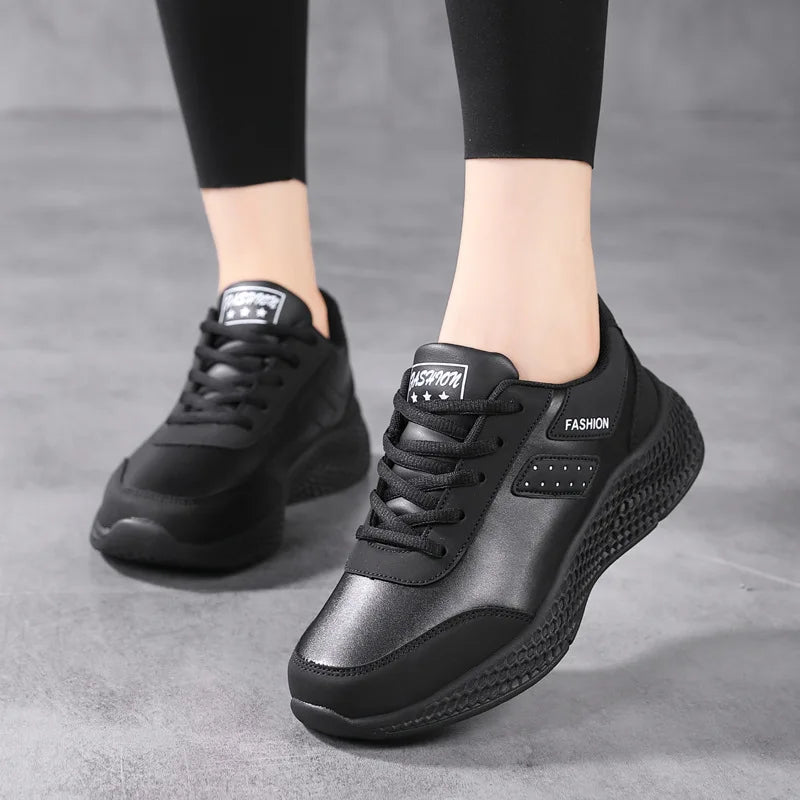 YBQJOO Women's Casual Sneakers – Lightweight Lace-Up Sport Shoe
