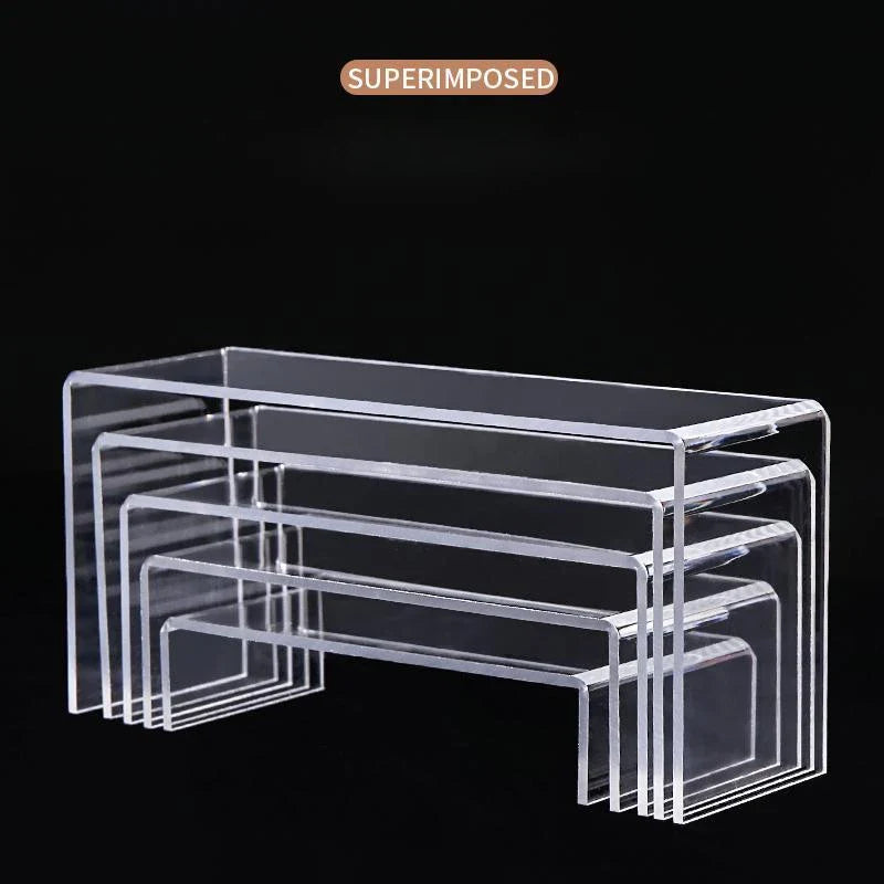 U-Shape Acrylic Display Risers – 15 Sizes for Jewelry & Figures