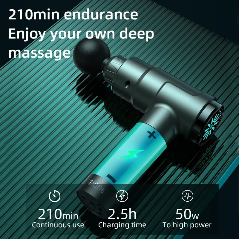 50W Electric Fascia Massage Gun – Deep Muscle Massager