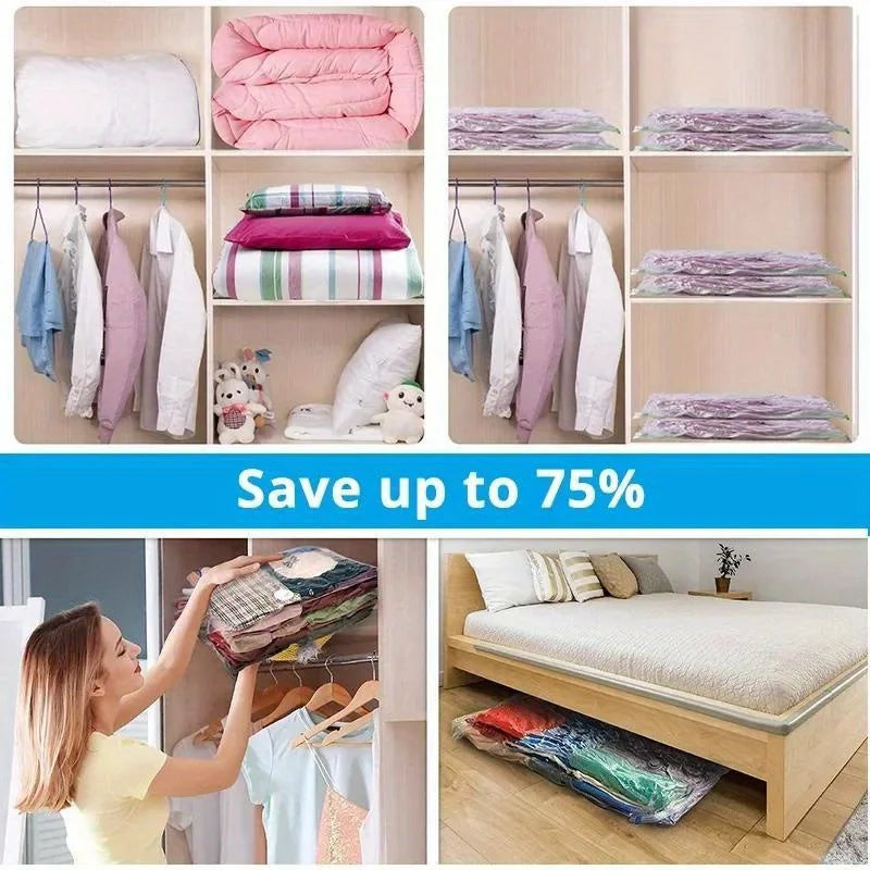 Vacuum Bag Valve Pump Clothes Storing Large Plastic Compression Empty