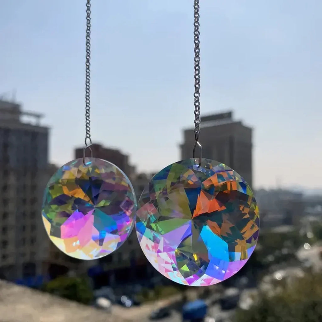 Round Crystal Glass Sun Catchers Rainbow Maker – Set of 2