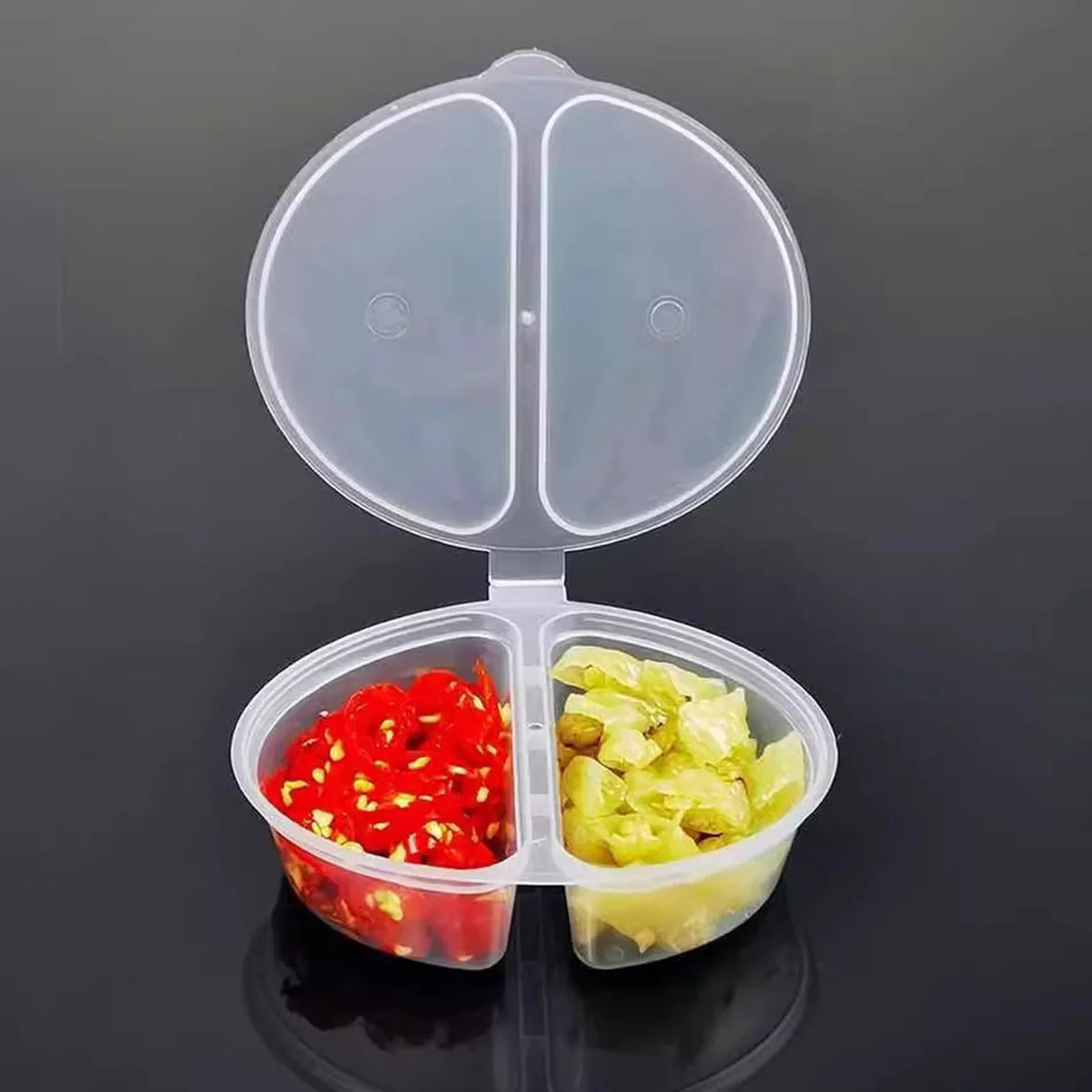 2-Compartment Leak-Proof Snack & Sauce Containers